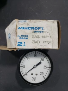 NEW Ashcroft Dresser 1000 2-1/2''-30 PSI Pressure Gauge Brass 1/4 NPT 30 VAC - Picture 1 of 2