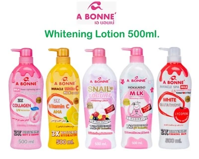 A Bonne Whitening Milk Lotion 500ml Gluta Collagen VitC Snail Yogurt Bright Skin - Image 1 of 4