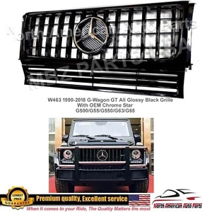 New GT Style G-Wagon All Black Grille G55 G63 Black Chrome Emblem Bumper - Picture 1 of 6