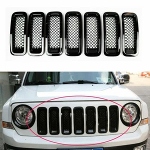 7pcs Black Front Mesh Grille Grill Insert Trim For Jeep Patriot 2011-2017 - Bild 1 von 12