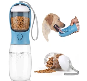 Dog Water Bottle,Portable Pet Water Bottle with Food Container - Picture 1 of 4