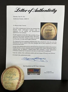 HOF Signed Baseball, Dickey,Irvin,Feller,Sewell,Lopez PSA/DNA 17 Autos,(B35) - Picture 1 of 11