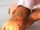 Bracelet quartz citron coupe coussin naturel fabriqué en argent 925 cadeau femme