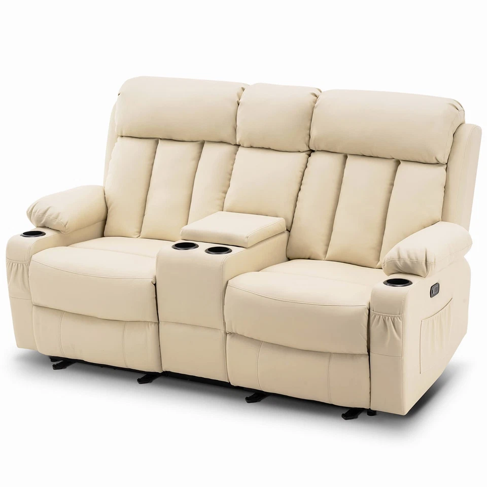 Lovupet Electric Power Loveseat  Faux Leather Reclining Sofa with Massage 6095 - Image 1 of 1