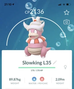 Slowking Pokemon gen2 Go Level 30+ Pokémon Same day Ultra League Slowpoke Johto - Picture 1 of 1