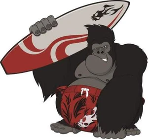 Surfer Aufkleber Sticker Windsurfen Kitesurfen Gorilla Aloha Südsee Cool - Bild 1 von 1