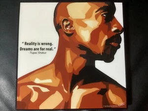 Bild POP ART  2Pac Tupac Shakur Makaveli, RAP, Poster im Holzrahmen 25x25cm NEU - Picture 1 of 4
