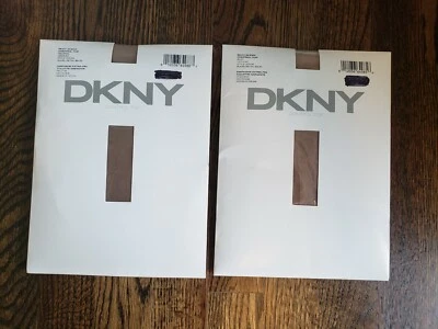 DKNY Silky Sheer Control Top Tights Pantyhose Medium Neutral Buff NEW Lot of 2 - Image 1 of 4