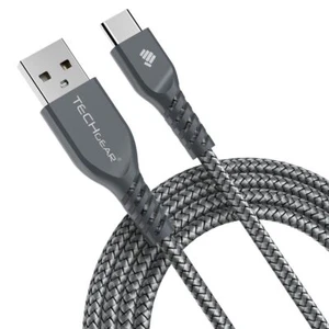Techgear Extra Lang 2m 6,5 Fuß STARK Hohe Haltbarkeit Geflochten USB C Lade D... - Bild 1 von 9