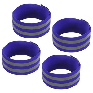 Reflectante Bandas para Brazo Muñeca Tobillo Pierna 14x2" para Correr Azul 4pzs - Imagen 1 de 5