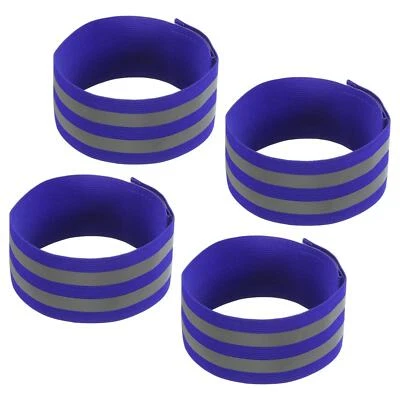 Reflectante Bandas para Brazo Muñeca Tobillo Pierna 14x2" para Correr Azul 4pzs - Imagen 1 de 4