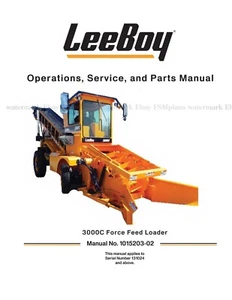 LeeBoy 3000C Force Feed Loader Operations Service Repair Manual - Picture 1 of 10