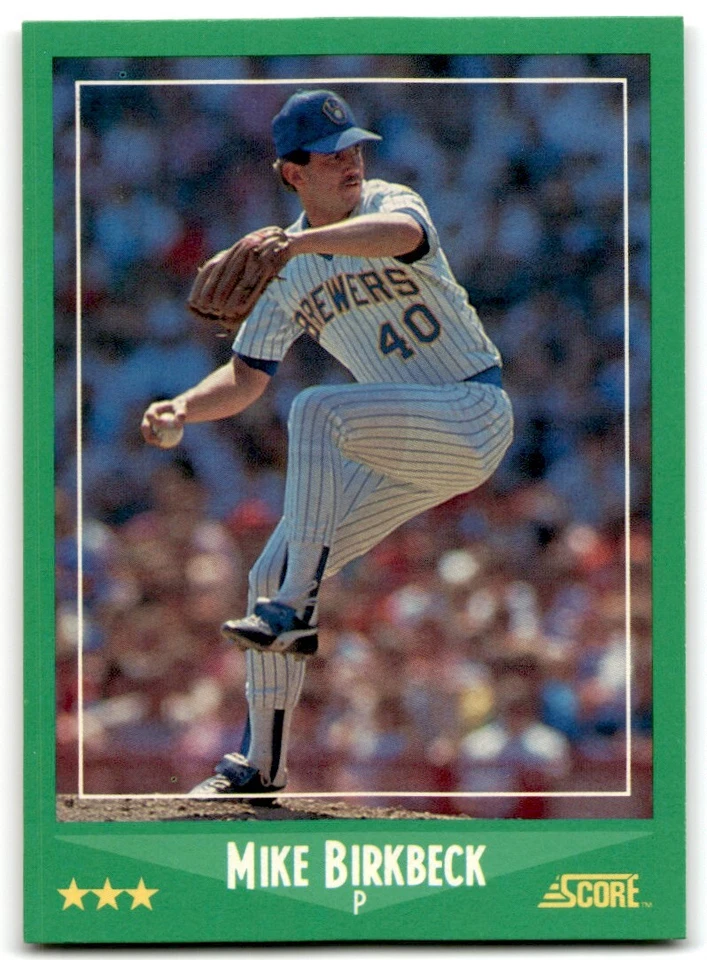1988 Score Mike Birkbeck Milwaukee Brewers #369 - Image 1 of 2