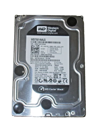 Western Digital 750Gb SATA 3.5" Hard Disk Drive - WD7501AALS -Enterprise - Image 1 of 2