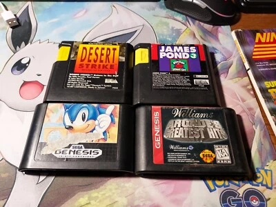 Sega Genesis Game Lot: Desert Strike, James Pond 3, Sonic The Hedgehog, Williams - Image 1 of 4