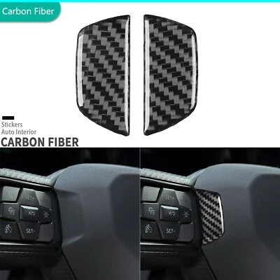 Real Carbon Fiber Steering Wheel Button Side Cover For Ford Mustang GT 2024-2025 - Image 1 of 4