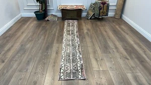 Turkish Runner Rug, Vintage Runner Rug, Handmade Runner Rug 1.3x8.2 Ft - Picture 1 of 10
