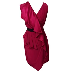Cynthia Steffe Kleid Seide dunkelrosa Rüschen Größe 4 - Bild 1 von 7