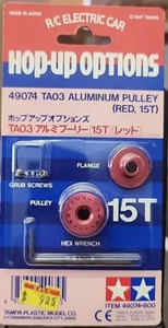 49074 TAMIYA TA03 ALUM Pulley 15T (red) NSX/Alfa/Porsche/GT1/Skyline/53286/OP286 - Picture 1 of 2