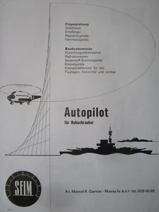 4/1962 PUB SFIM AUTOPILOT HELICOPTER AUTOPILOT HUBSCHRAUBER DEUTSCHE ANZEIGE - Bild 1 von 1