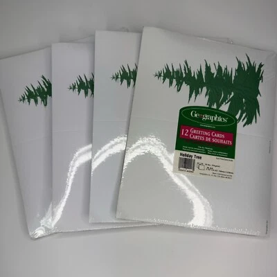 Geografía Set de 4 - 12 Tarjetas de Felicitación para Impresoras 8.5x5.5 Árbol de Navidad Foto 1 de 4