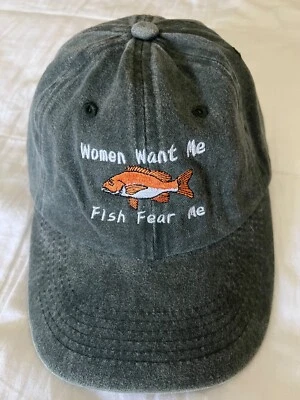 Gorra de béisbol Want Me Fish Fear Me Fish Fishing pesca con mosca para mujeres Foto 1 de 4