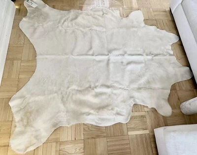 ABC Carpet & Home Creamy White, Premium Argentine Cowhide Area Rug. New w/Tag - Image 1 of 4