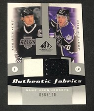 Wayne Gretzky 2010-11 SP GAME USED AUTHENTIC FABRICS DUALS ROBITAILLE # /100