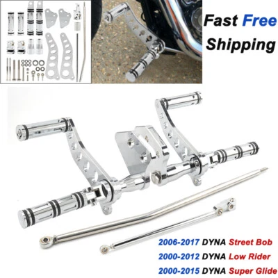 Chrome Forward Control Footpeg For Harley Dyna Super Glide Low Rider Street Bob Foto 1 de 4