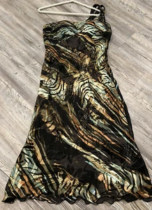 NWT Diane Freis Silk Beaded Sequined One Shoulder Strap Evening Gown / Dress 6 - Picture 1 of 12