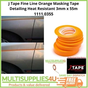 J Tape Fine Line Orange Masking Tape Detailing Heat Resistant 3mm x 55m - Picture 1 of 3