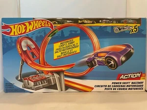 Hot Wheels Motorized Loops & Jump! Power Shift Raceway + Five Hot Wheels Cars - Picture 1 of 9