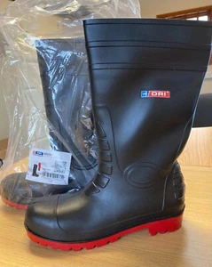 BDRI PVC Safety S5 Wellington Boots - Black/Red (BBSSB) / Size 12UK / 47EU - Picture 1 of 1