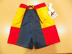 NWT size 8 Boy Swim Trunks Red, Blue, Yellow Athletech bathingsuit - Picture 1 of 5
