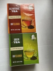 Menge 2 Schwarz & Grün Tee Sortenpackung 100 Stück jede Tag Schnur 0 Kalorien - Bild 1 von 5