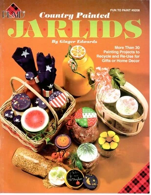Country Painted Jar Lids Decorative Painting Patterns Book Ginger Edwards - Image 1 of 4