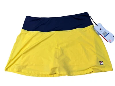 Pantalón Corto Tenis FILA Mujer Talla XL Heritage Color Block Amarillo Azul Marino Foto 1 de 4