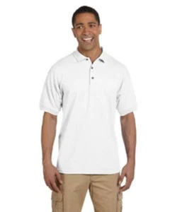 Gildan G880 White Medium pique polo sport shirt Ultra Cotton G8800 Blanco - Picture 1 of 1