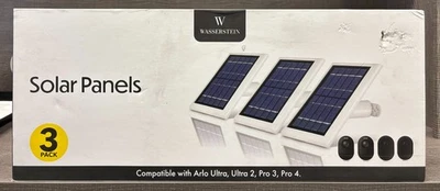 Wasserstein Arlo Ultra, Ultra 2, Pro 3, Pro 4 - White Solar Panel (3-Pack)