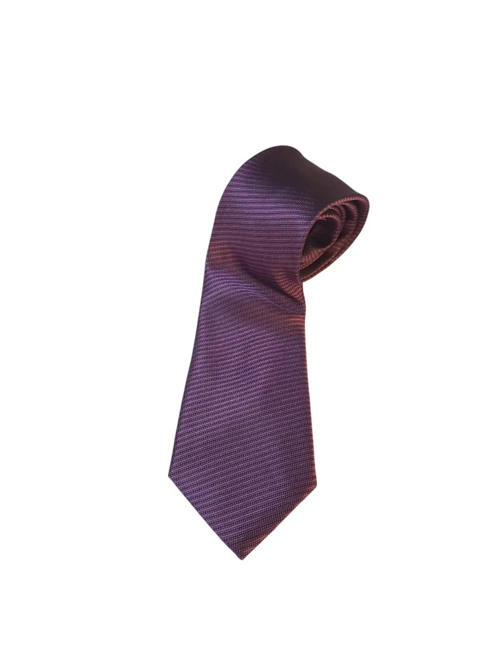 Corbata Michael Kors Para Hombre Diseñador Lujo Púrpura Sólido Rayas Texturizadas Foto 1 de 4