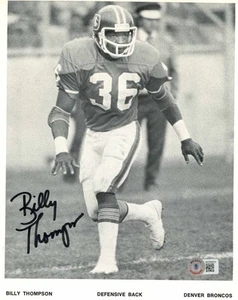 Billy Thompson Autographed/Signed Denver Broncos 8x10 Photo BAS 51122 - Picture 1 of 1
