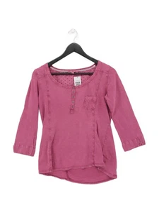 FatFace Damen Top UK 10 Rosa 100% Baumwolle Langarm Rundhals Basic - Bild 1 von 5