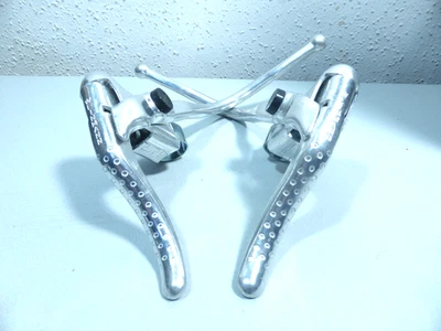 NOS Pair  Silver  steel Bicycle Drop Bar Dual Double Brake Levers Weinmann - Image 1 of 4