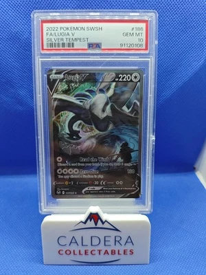 Pokemon 2022 Lugia V 186/195 Alt Art Silver Tempest GEM MINT PSA 10 - Image 1 of 2
