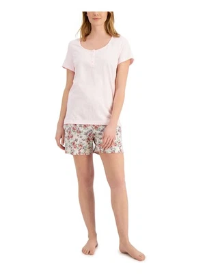 CHARTER CLUB Mujer Camiseta Amarilla Top y Pantalones Cortos Tejido Pijama L Foto 1 de 3