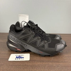 Salomon Speedcross 5 Black Athletic Hiking Shoes Sneakers 406840 Men's Sz 10 - Picture 1 of 8
