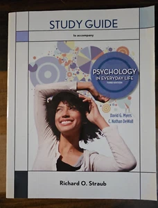 STUDY GUIDE FOR PSYCHOLOGY IN EVERYDAY LIFE By David G. Myers Paperback Textbook - Picture 1 of 6