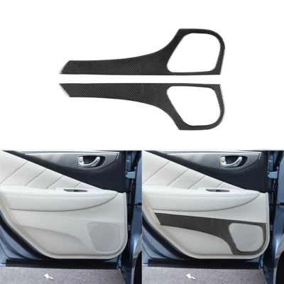 Real Carbon Fiber Rear Door Speaker Trim For 14-20 Infiniti Q50 - Imagem 1 de 4