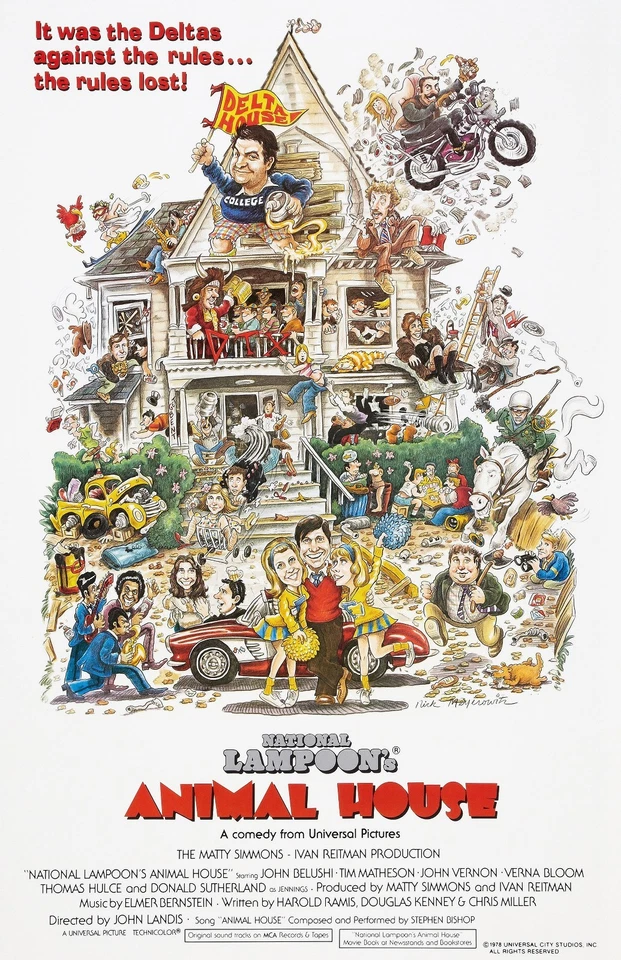 Animal House movie poster (a) : 11 x 17 inches - John Belushi, National Lampoon