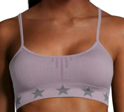 Flirtitude Bralette Ribbed Strappy Back Seamless Size Small Seafog Stars NEW - Image 1 of 2